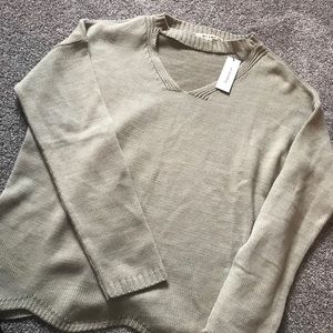 NWT taupe sweater with cutout